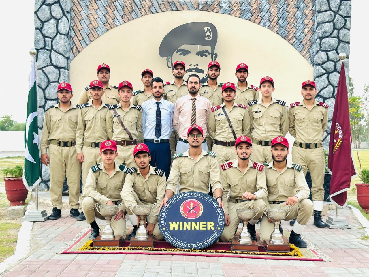 Cadets with championship trophies
